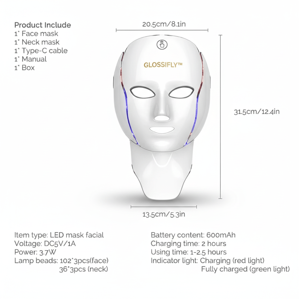 GLOSSIFLY™ LED Facial Mask - Your Beauty, Your Confidence - by GlossiFly
