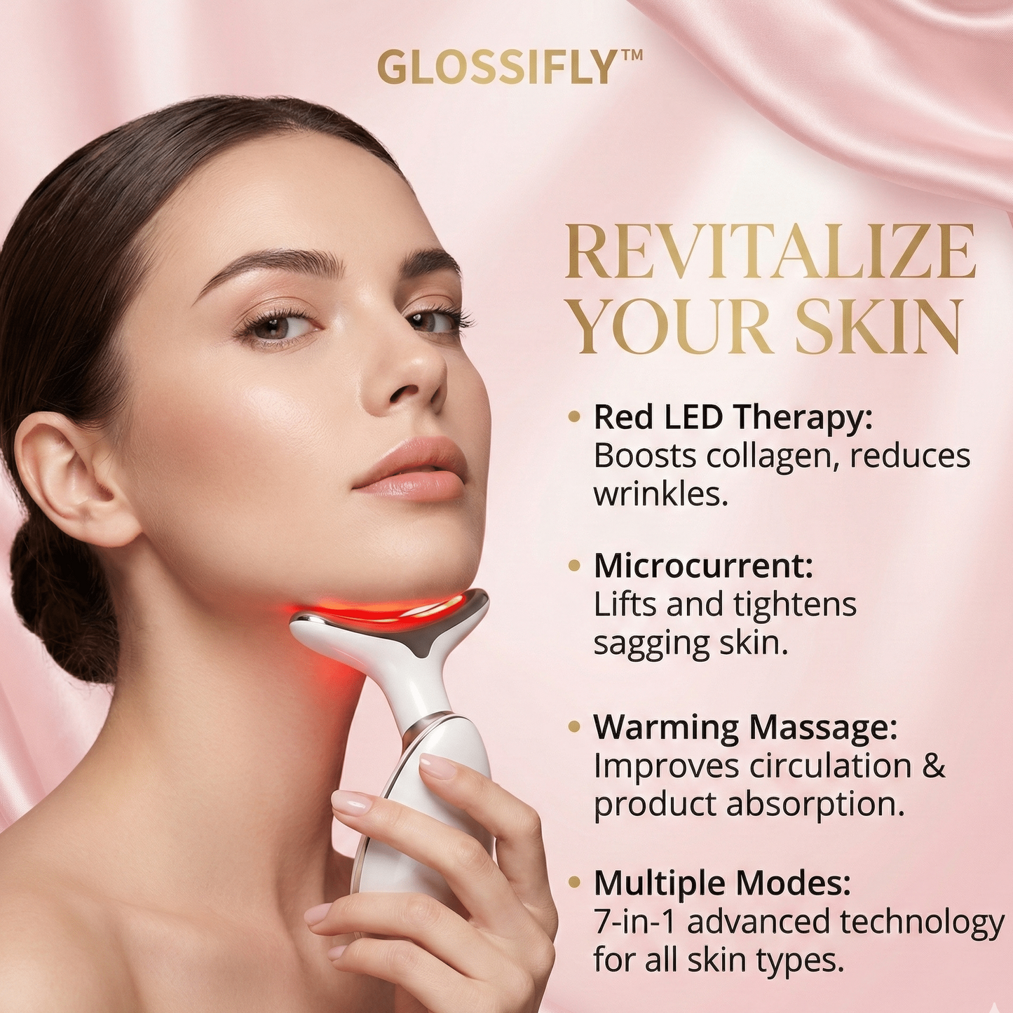 GLOSSIFLY™ 7 - in - 1 LED Facial Sculptor - Your Beauty, Your Confidence - by GlossiFly