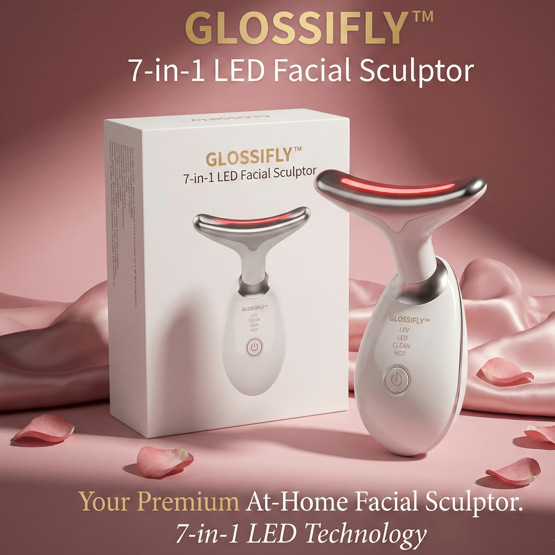 GLOSSIFLY™ 7 - in - 1 LED Facial Sculptor - Your Beauty, Your Confidence - by GlossiFly