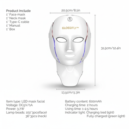 GLOSSIFLY™ LED Facial Mask - Your Beauty, Your Confidence - by GlossiFly