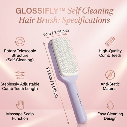 GLOSSIFLY™ Self Cleaning Hair Brush - Your Beauty, Your Confidence - by GlossiFly